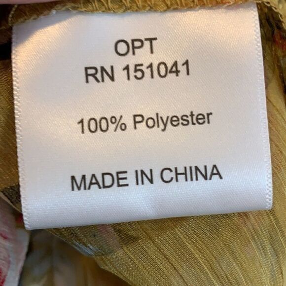 OPT Wick smocked chiffon gold and pink midi dress - Picture 10 of 11